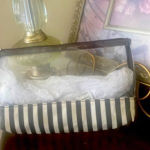 Henri Bendel stripped/clear pouch